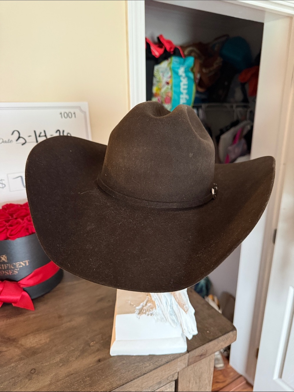 Men's Dark Brown Felt Cowboy Hat